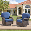 Arnahaishe Outdoor Swivel Glider Chairs Set of 2, Patio Swivel Rockers with 5" Cushions, Ideal for Porch Yard