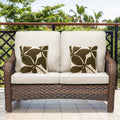 Arnahaishe Wicker Outdoor Loveseat Sofa, Patio Rattan Couch with Cushions