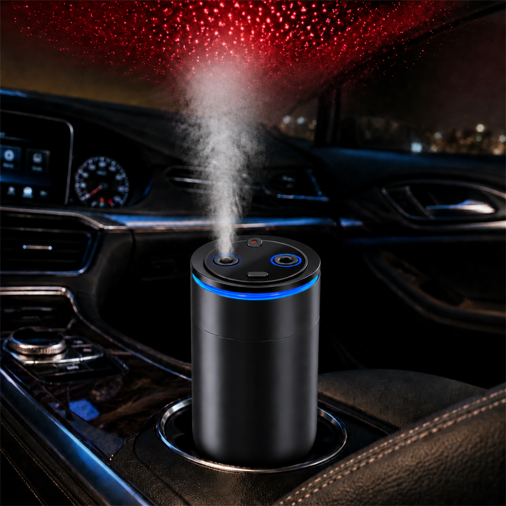 Arnahaishe Smart Home Car Air Freshener Diffuser with Dual Fragrance and Starry Ceiling Projection