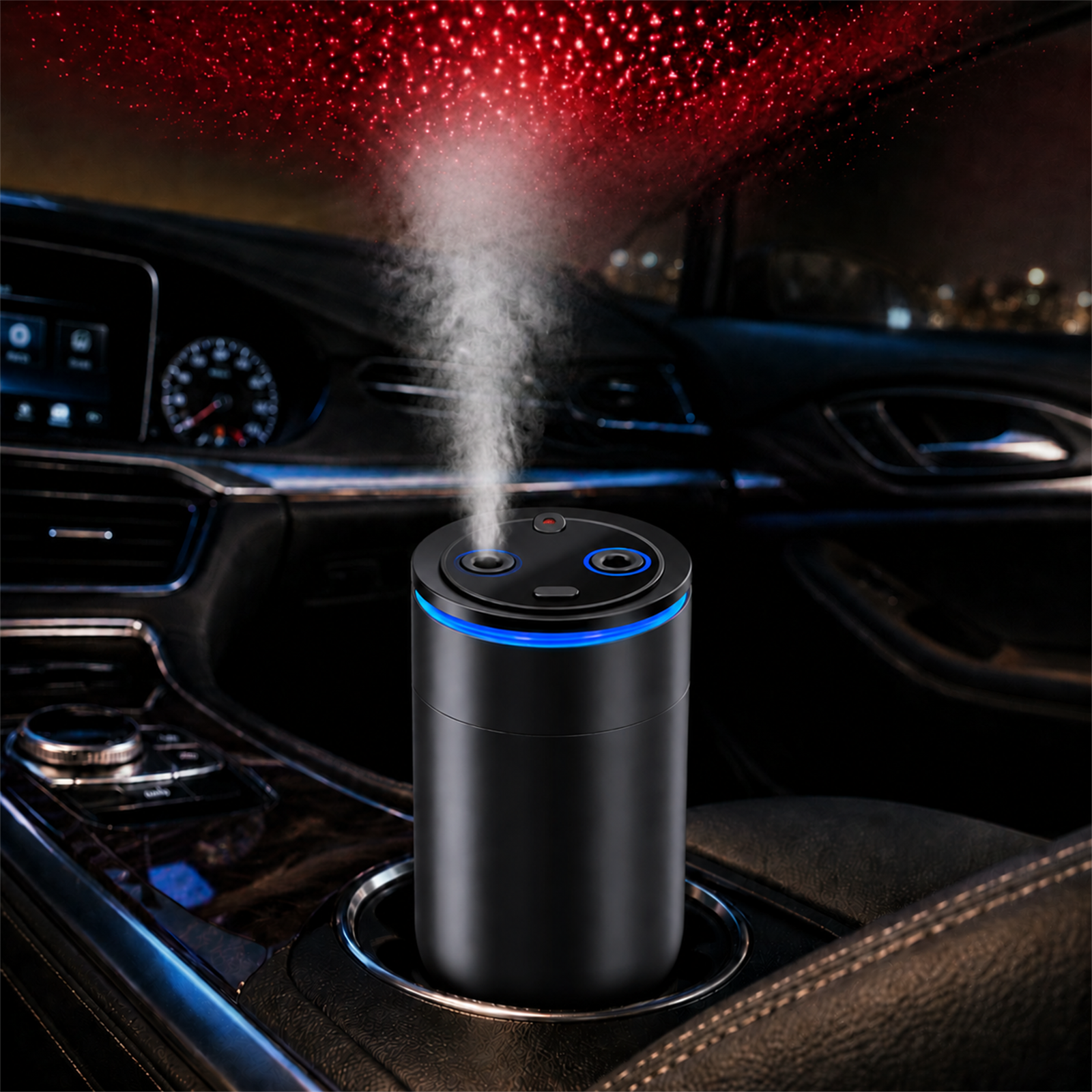 Arnahaishe Smart Home Car Air Freshener Diffuser with Dual Fragrance and Starry Ceiling Projection