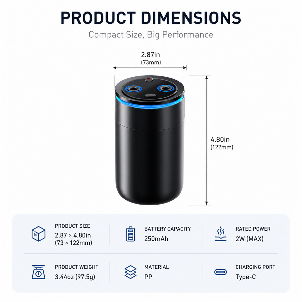 Arnahaishe Smart Home Car Air Freshener Diffuser with Dual Fragrance and Starry Ceiling Projection