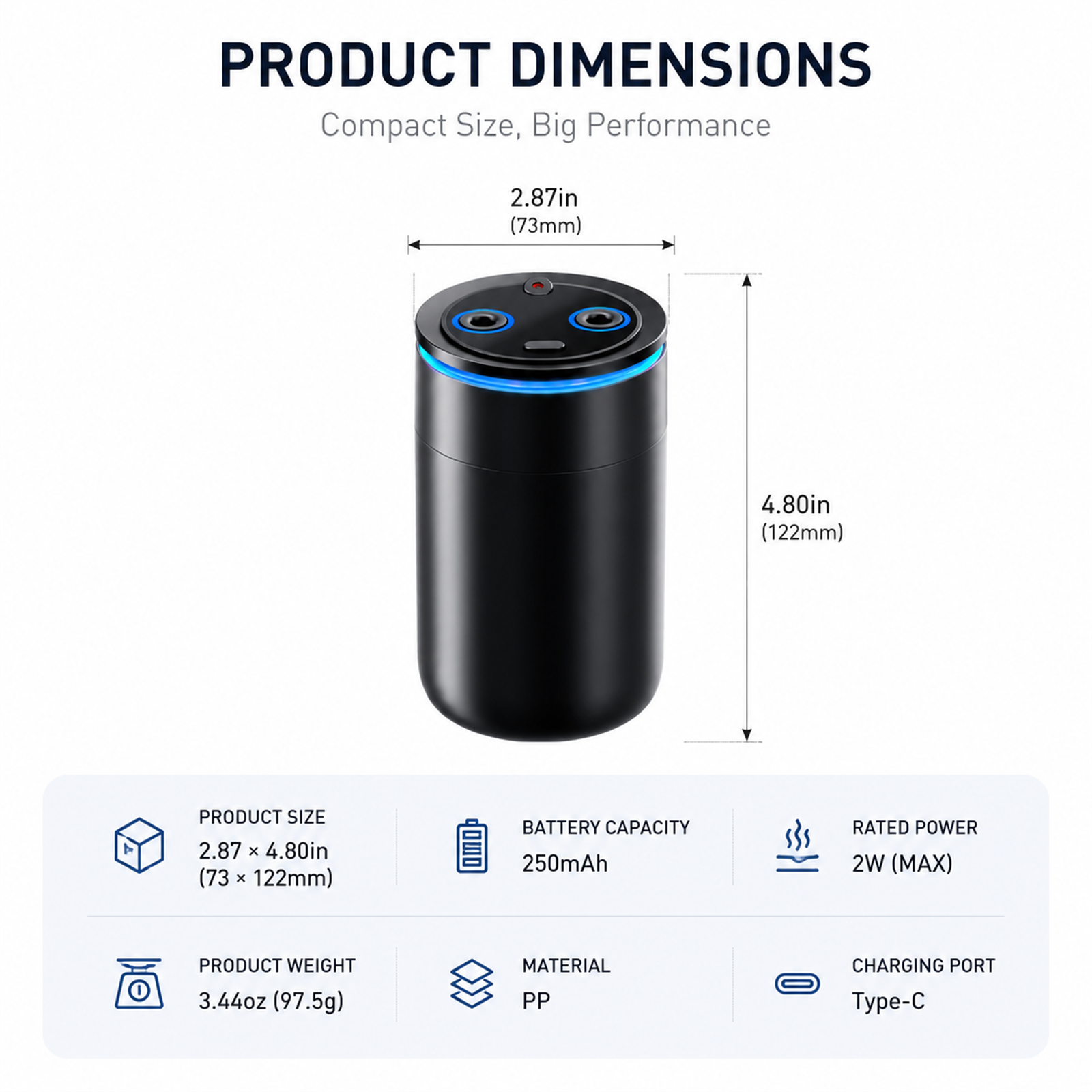 Arnahaishe Smart Home Car Air Freshener Diffuser with Dual Fragrance and Starry Ceiling Projection