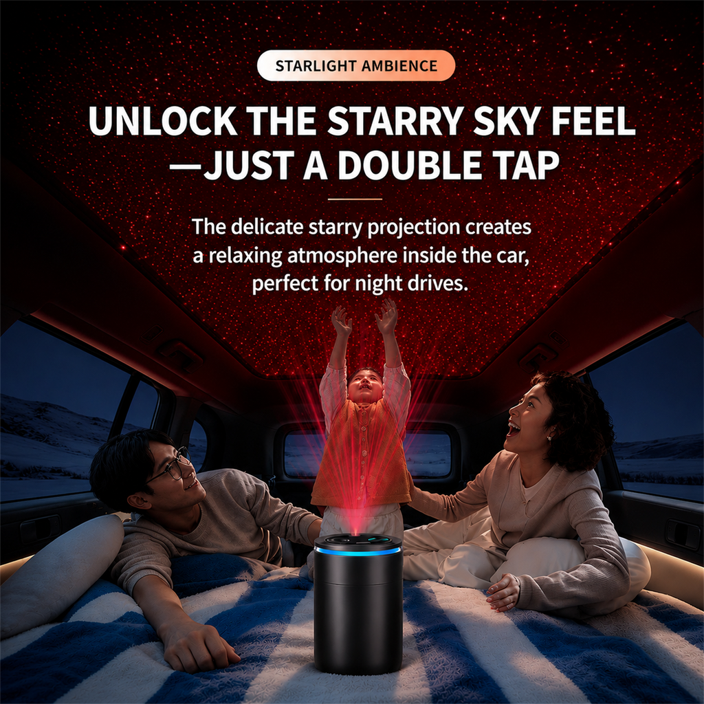 Arnahaishe Smart Home Car Air Freshener Diffuser with Dual Fragrance and Starry Ceiling Projection