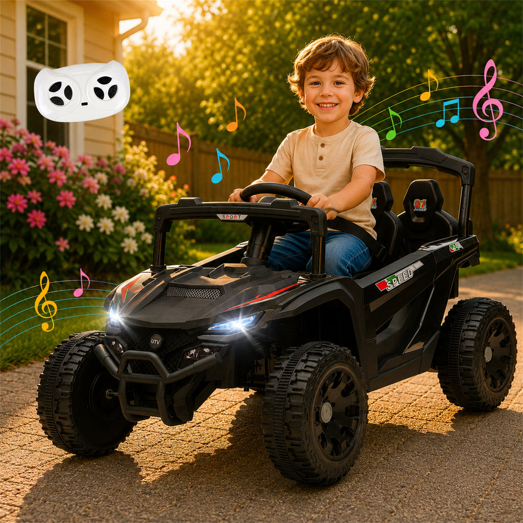 Arnahaishe 24V Electric Ride On Car Toy with Parents Control, Bluetooth and MP3, Gift For Aged 3-5