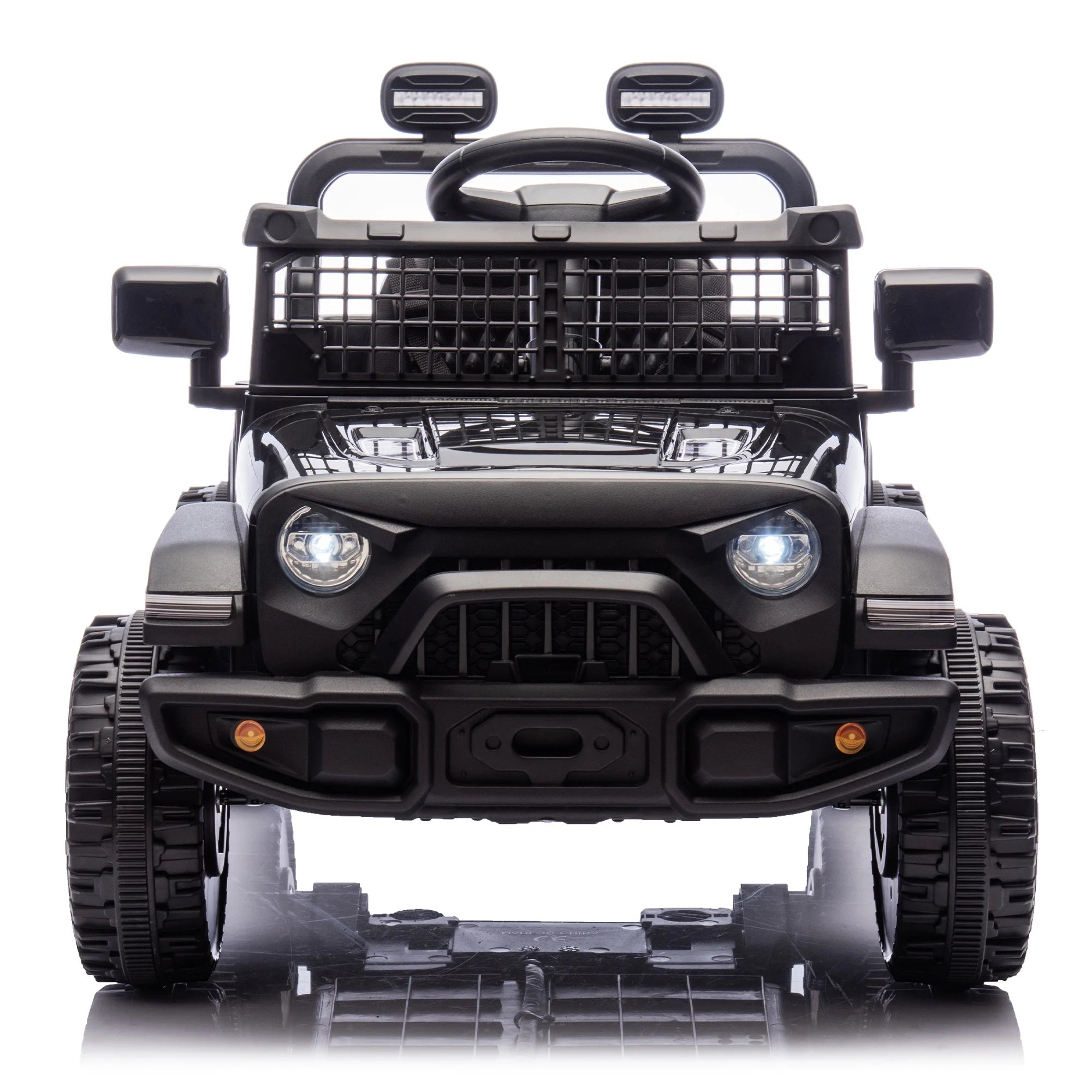 Arnahaishe 24V Electric Jeep Kids Ride On Car w/Parents Remote Control, 4-Wheel Suspension, 2WD, Power Display, Bluetooth MP3, LED Headlights for Ages 2-5